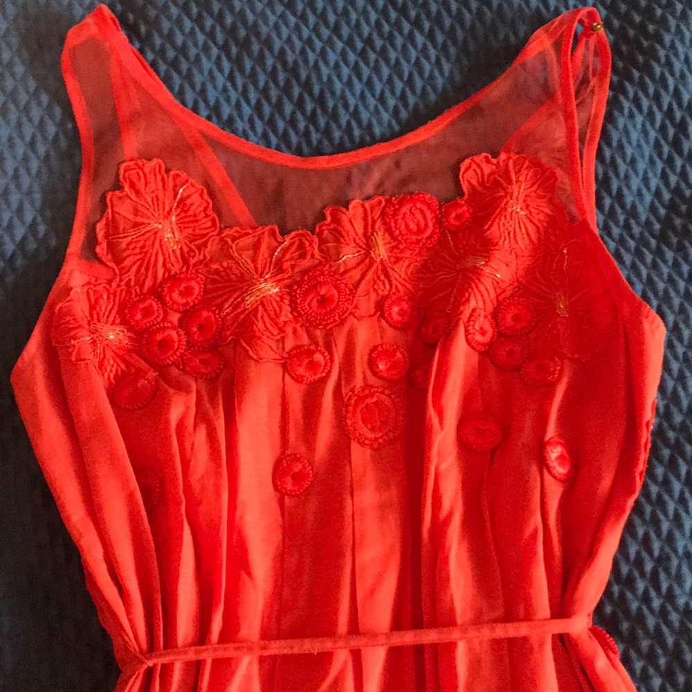 Anthropologie Orange knee length dress